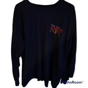 NFL HBO Sports Inside Mens 2X Long sleeve Navy Football Sports Fan embro…